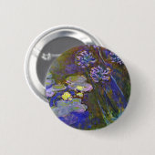 Claude Monet Water Lilies Agapanthus Ronde Button 5,7 Cm (Voorkant /achterkant)