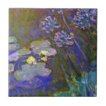 Claude Monet Water Lilies Agapanthus Tegeltje<br><div class="desc">Claude Monet's Water Lilies en Agapanthus - Claude Monet's Water Lilies en Agapanthus is een prachtig impressionistisch schilderij van een van de meesterbloemkunstenaars aller tijden. De watertuin leeft van kleur en emotie, omdat de paarse Agapanthus uit de blauwe en groene stengels omhoog stromen. Het water leeft met wervelingen van bruin,...</div>