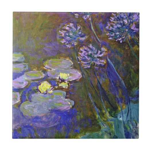 Claude Monet Water Lilies Agapanthus Tegeltje (Voorkant)