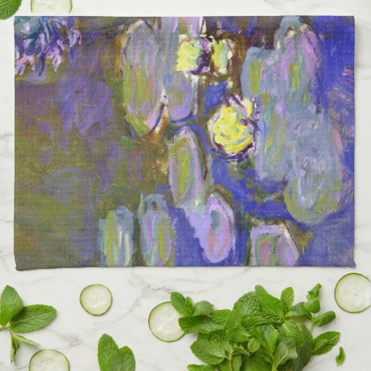 Claude Monet Water Lilies Agapanthus Theedoek (Gevouwen)