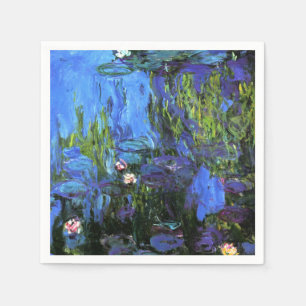 Claude Monet: Water-Lilies, blauwe indigo Servet