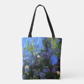 Claude Monet: Water-Lilies, blauwe indigo Tote Bag (Achterkant)