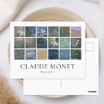 Claude Monet Water Lilies Briefkaart<br><div class="desc">Briefkaart met Claude Monet Waterlelies bloemenschilderijen van de natuur.</div>