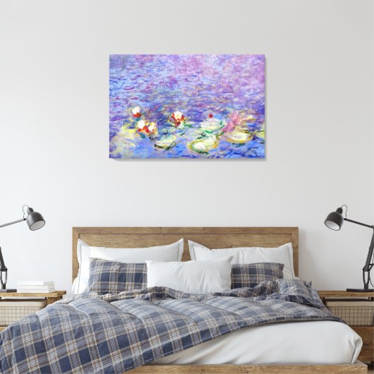 Claude Monet - Water Lilies Canvas Afdruk (Insitu (Slaapkamer))