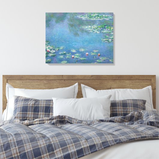 Claude Monet Water Lilies Canvas Afdruk (Insitu (Slaapkamer))