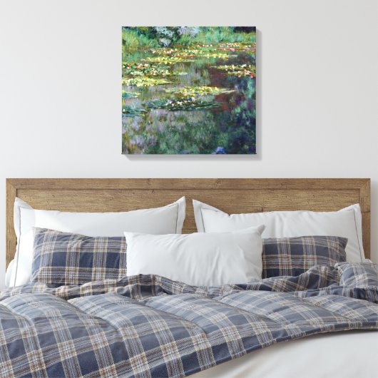 Claude Monet Water Lilies Canvas Afdruk (Insitu (Slaapkamer))