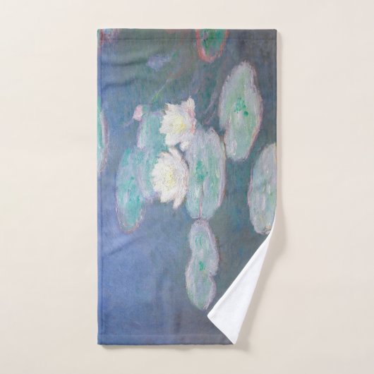 Claude Monet - Water Lilies, effect in de avond Bad Handdoek (Handdoek)
