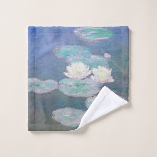 Claude Monet - Water Lilies, effect in de avond Bad Handdoek (Wasdoekje)