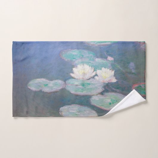 Claude Monet - Water Lilies, effect in de avond Bad Handdoek (Handdoek)