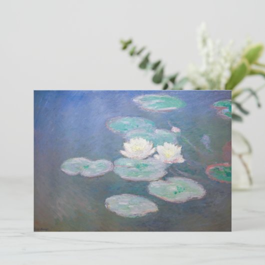 Claude Monet - Water Lilies, effect in de avond Bedankkaart (Staand voorkant)