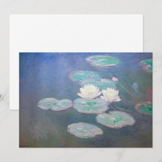 Claude Monet - Water Lilies, effect in de avond Bedankkaart (Voorkant / Achterkant)