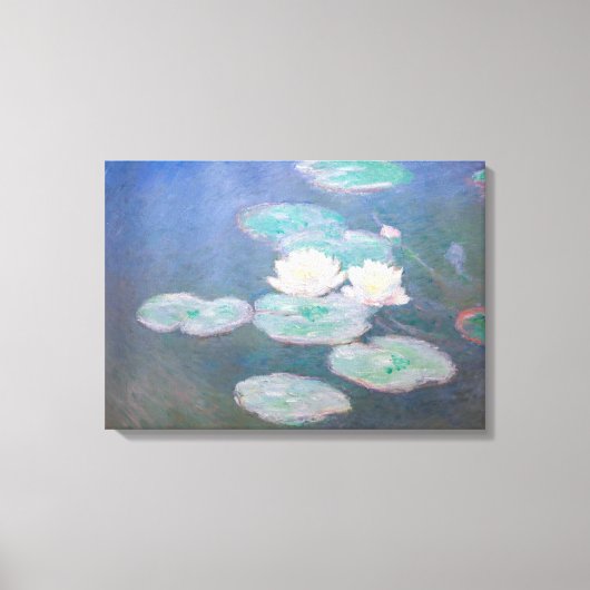 Claude Monet - Water Lilies, effect in de avond Canvas Afdruk (Voorkant)