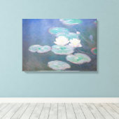 Claude Monet - Water Lilies, effect in de avond Canvas Afdruk (Insitu (Houten vloer))