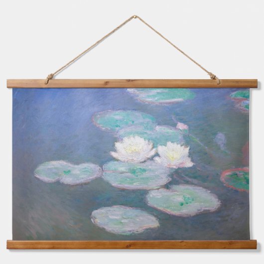 Claude Monet - Water Lilies, effect in de avond Hangend Wandkleed (Voorkant)