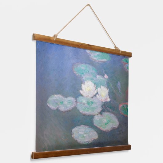Claude Monet - Water Lilies, effect in de avond Hangend Wandkleed (Gebogen)