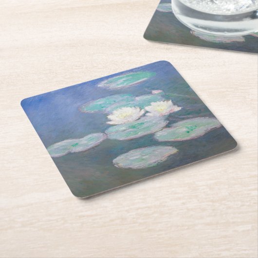 Claude Monet - Water Lilies, effect in de avond Kartonnen Onderzetters (Schuin)
