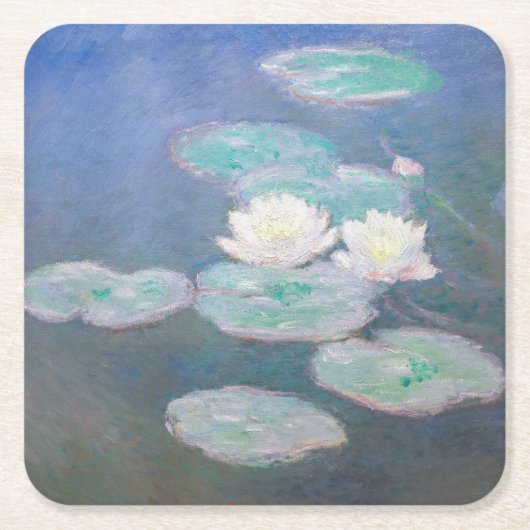 Claude Monet - Water Lilies, effect in de avond Kartonnen Onderzetters (Voorkant)