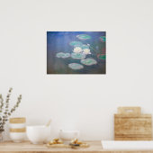 Claude Monet - Water Lilies, effect in de avond Poster (Keuken)