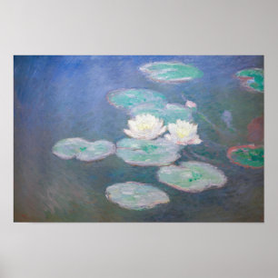 Claude Monet - Water Lilies, effect in de avond Poster
