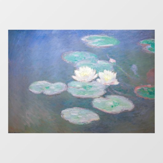 Claude Monet - Water Lilies, effect in de avond Raamsticker (Vel)