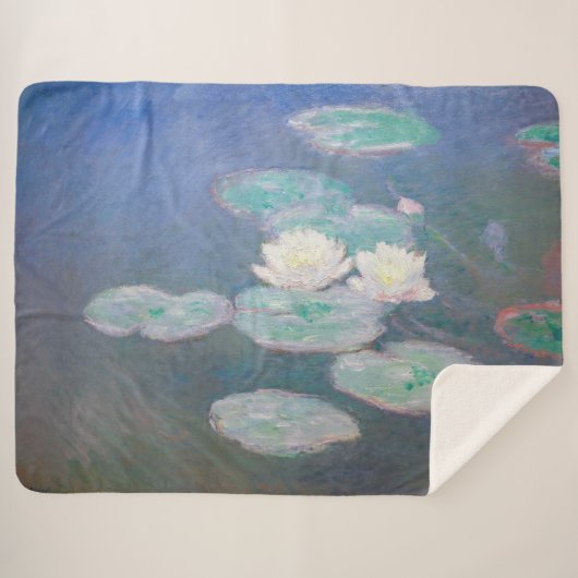 Claude Monet - Water Lilies, effect in de avond Sherpa Deken (Voorkant (horizontaal))