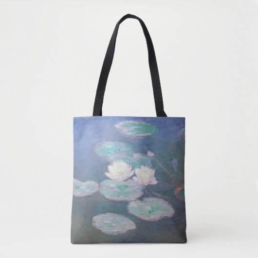 Claude Monet - Water Lilies, effect in de avond Tote Bag (Voorkant)