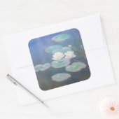 Claude Monet - Water Lilies, effect in de avond Vierkante Sticker (Envelop)