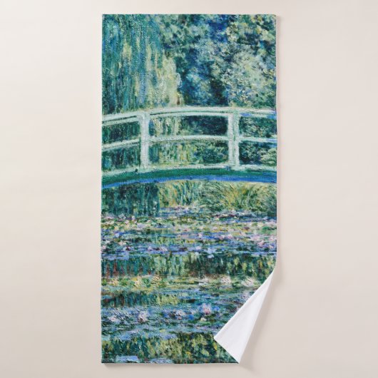 Claude Monet - Water Lilies en de Japanse brug Badhanddoek (Badhanddoek)