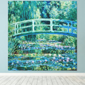 Claude Monet - Water Lilies en de Japanse brug Canvas Afdruk (Insitu (Houten vloer))