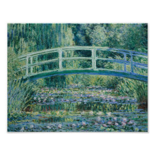 Claude Monet - Water Lilies en de Japanse brug Foto Afdruk