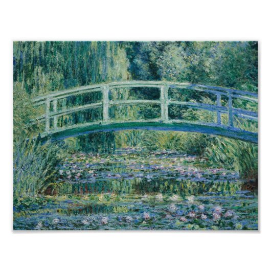 Claude Monet - Water Lilies en de Japanse brug Foto Afdruk (Voorkant)