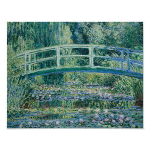 Claude Monet - Water Lilies en de Japanse brug Foto Afdruk