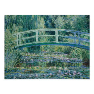 Claude Monet - Water Lilies en de Japanse brug Foto Afdruk
