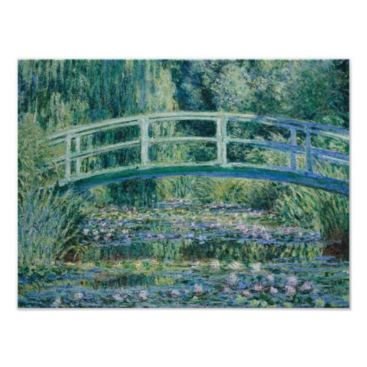 Claude Monet - Water Lilies en de Japanse brug Foto Afdruk (Voorkant)