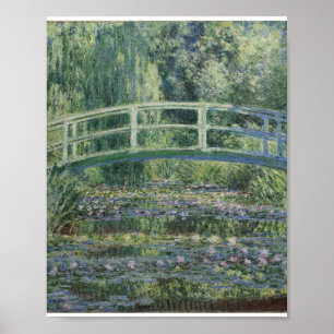 Claude Monet - Water Lilies en de Japanse brug Poster