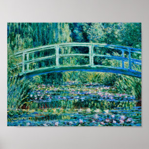 Claude Monet - Water Lilies en de Japanse brug Poster