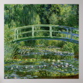 Claude Monet Water Lilies en de Japanse brug Poster (Voorkant)