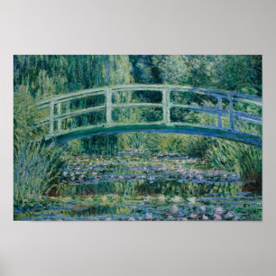 Claude Monet - Water Lilies en de Japanse brug Poster