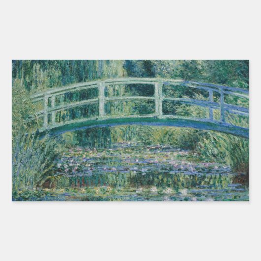 Claude Monet - Water Lilies en de Japanse brug Rechthoekige Sticker (Voorkant)