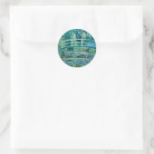 Claude Monet - Water Lilies en de Japanse brug Ronde Sticker (Tas)