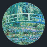 Claude Monet - Water Lilies en de Japanse brug Ronde Sticker<br><div class="desc">Claude Monet - Water Lilies en de Japanse brug (1899)</div>