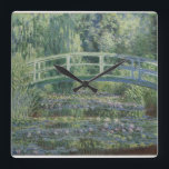 Claude Monet - Water Lilies en de Japanse brug Vierkante Klok<br><div class="desc">Claude Monet - Water Lilies en de Japanse brug</div>