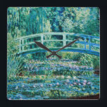 Claude Monet - Water Lilies en de Japanse brug Vierkante Klok<br><div class="desc">Claude Monet - Water Lilies en de Japanse brug (1899)</div>