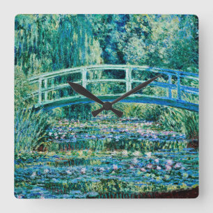Claude Monet - Water Lilies en de Japanse brug Vierkante Klok