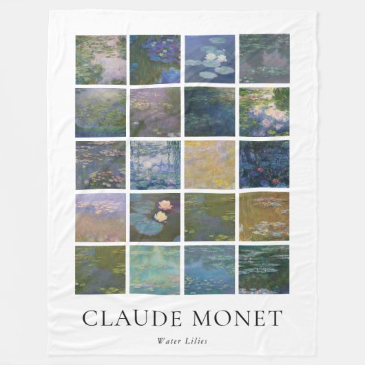 Claude Monet Water Lilies Fleece Deken (Voorkant)