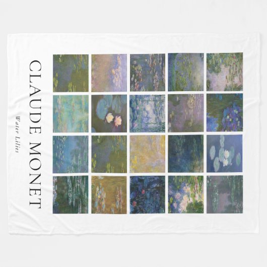Claude Monet Water Lilies Fleece Deken (Voorkant (Horizontaal))