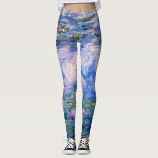 Claude Monet Water Lilies Floral HD Art Leggings