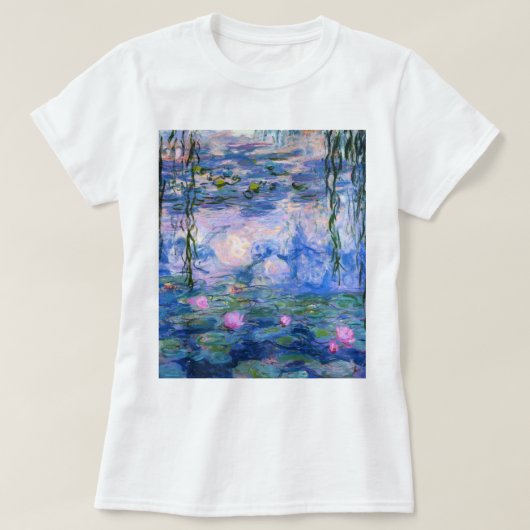 Claude Monet Water Lilies Floral HD Art T-shirt (Design voorkant)
