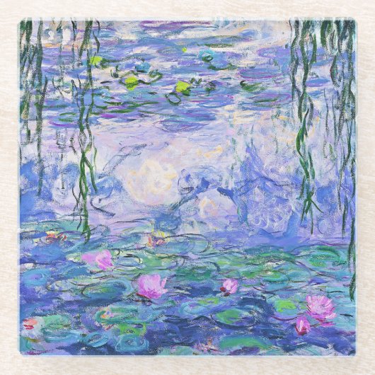 Claude Monet Water Lilies Franse impressionistisch Glazen Onderzetter (Voorkant)
