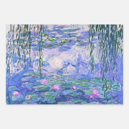 Claude Monet Water Lilies Franse impressionistisch Inpakpapier Vel (Voorkant 2)